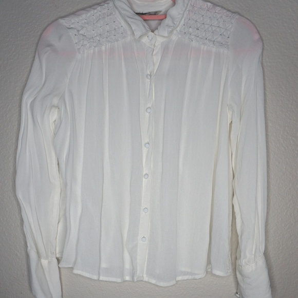 Zara Basics Collection White Viscose Button Down Top - XS - Picture 3 of 8
